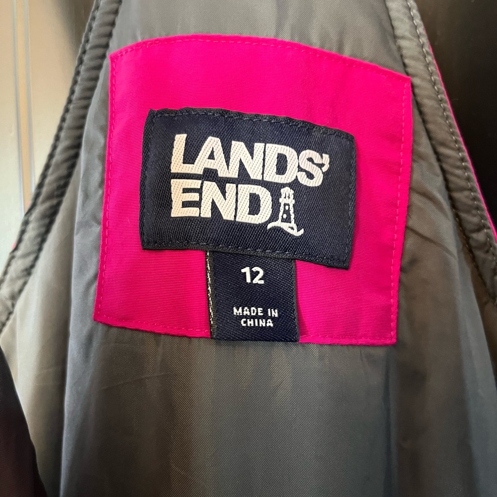 Lands end girls size 12 hot pink ski bib